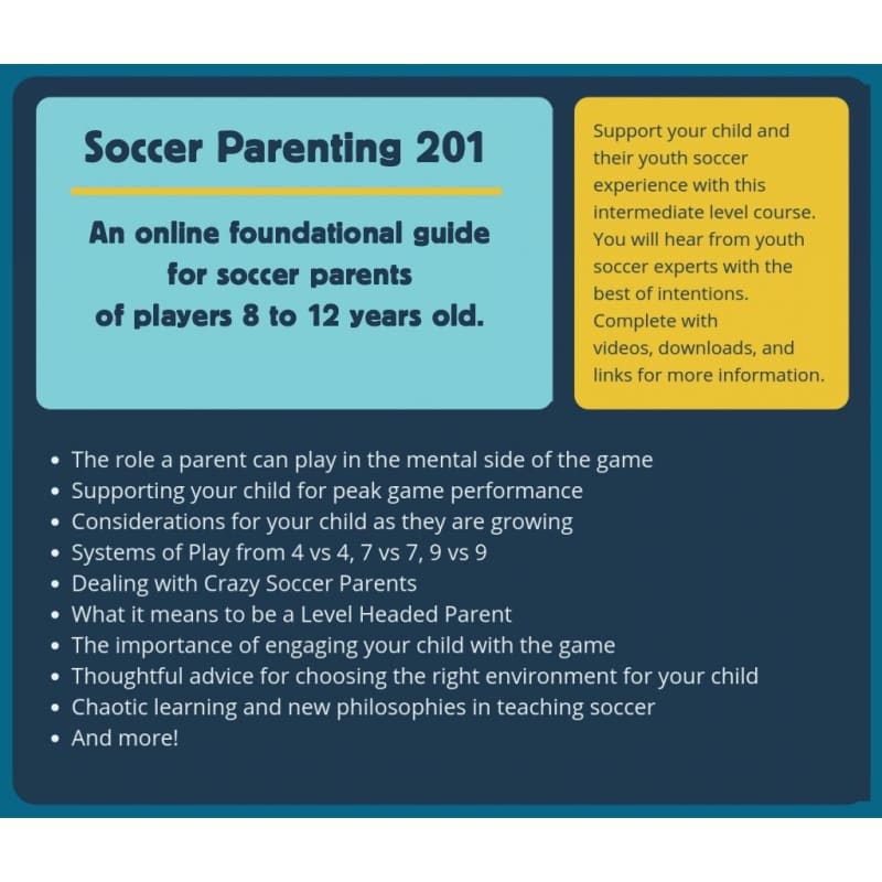 Smart Soccer Parenting - Video Guide - 8 - 12 years